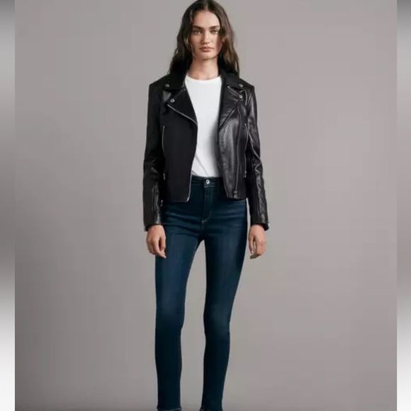 rag & bone Denim - Rag & Bone Nina High Rise Skinny Stretch Dark Wash Jeans Size 28